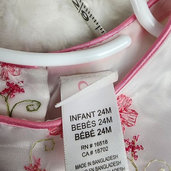 Youngland Baby Floral Dress White Pink Size 24 Months - Picture 3 of 9